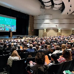 An assembly is held in the PCHS auditorium.